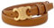 RUGUOA Damen Gürtel für Jeans Skinny Ledergürtel Klassisch Hüftgürtel Verstellbarer Schmaler Gürtel Taillengürtel Braun Leather Belt with Metal Mode Belt for Dress Leggings Hosen 95CM