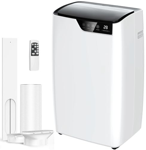 Nyxi 9000 BTU Air Conditioner Portable, Air Cooling & 24L/Day Dehumidifier Mode, 3-in-1 Unit with LCD Remote Control, 24H Timer, Window Kit, Energy Efficient Cooling for Home & Office