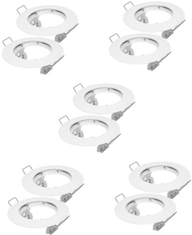 Artibetter 10 Stk kann Abdeckungen beleuchten MR16-Buchse eingelassene Beleuchtungsleisten Lampenabdeckung LED-Einbauleuchten Schallwandverkleidung aus Metall leichter Besatz Eisen Weiß