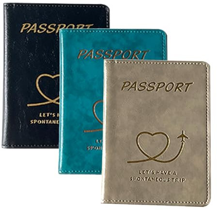KLEHOPE Custodia Passaporto, 3 Pezzi Porta Passaporto da Viaggio, Porta Passaporto Legami, Passaporto per Viaggiare, Adatto a Proteggere Carte D'identità, Carte di Credito e Documenti di Viaggio