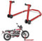 Izrielar Montageständer Vorne, Motorrad Ständer Motorradheber, Montagelift Frontständer, Front-Motorradheber aus Stahl, breitenverstellbar, Wartungs-/Montagearbeiten für Motorräder bis 300 kg, Rot
