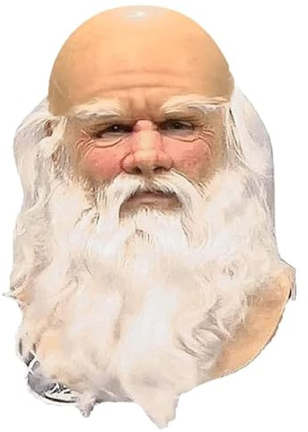 Jorzer Santa Claus Maske alte Mann Maske mit weißem Bart Latex Silikonmaske Weihnachten süße Kinder Erwachsene Vollgesichtsmasken für Cosplay -Kostüm Weihnachtsfeier Karneval