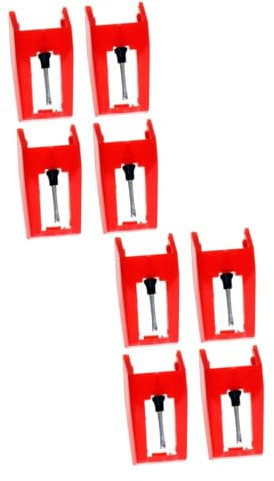 VICASKY 8piezas De Para Tocadiscos Stylus De Gramófono Rojo Instalación y Durabilidad Compatible Reproductores De Vinilo Accesorio De Audio De Alta Precisión