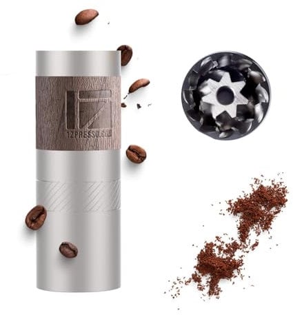 1Zpresso Q - Molinillo de café manual, tamaño mini delgado de viaje, rebaba cónica de acero inoxidable, ajuste numérico ajustable para verter sobre prensa francesa cerveza fría