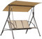Angel Living Hollywoodschaukel Gartenschaukel 3 Sitzer mit Sonnenschutz aus Stahl Braun 170 x 110 x152cm