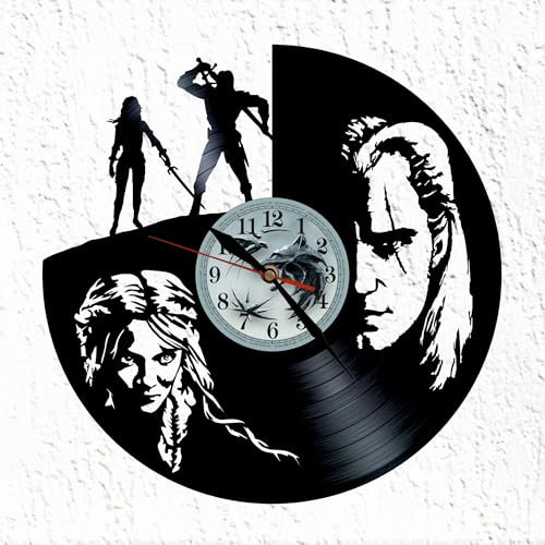 VINY WOODY Mittelalterliches Abenteuer und Fantasia Schallplattenuhr, Wanddekoration, große Uhr, LP30