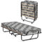 COSTWAY 80x190cm Gästebett mit Matratze aus Rückstellschaum, Klappbares Einzelbett, Stabiler Metallbett bis 130kg belastbar, Klappbett auf Rädern, Faltbett Gästezimmer, Tragbares Bett, Grau