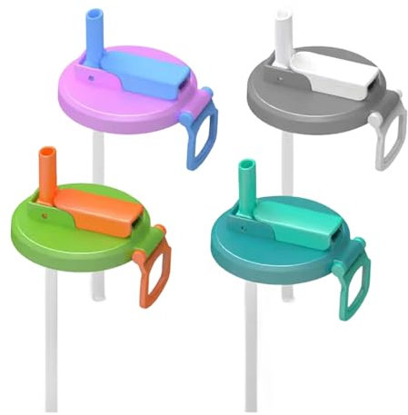 4-Pack Plastic Can Covers, Can Lids for Fizzy Drinks, Lids for Tin Cans, Soda Can Lid with Straw, 5.7cm/2.24in Size, Fits 5.4cm/2.13in Cans, for Personal, Family, and Commercial Use