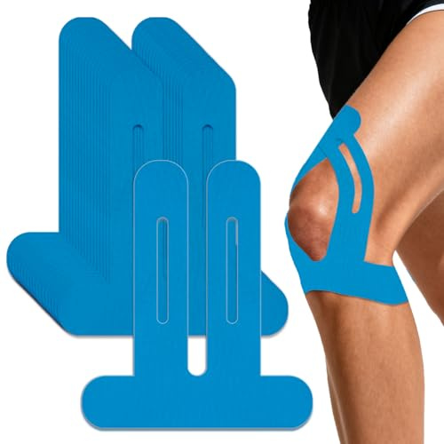 KOVSGQ Kinesiotapes Knie Kinesiologie Tape Physio Tape 20Stk Knie Tape Vorgeschnitten Knietapes Vorgeschnitten Knie Tape Knie Wasserfestes Elastisches Physio Tape für Knieschmerzen (Blau)