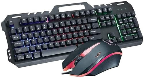 SHRGOMPIT Mechanical Keyboard and Mouse Combination RGB Game 104-Key Blue Switch