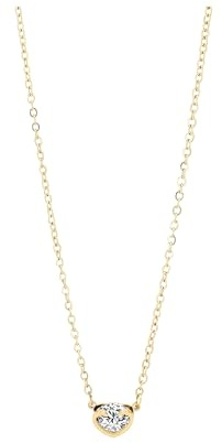 Akzent Kette Damen - Premium Halskette Damen mit Anhänger in Gold aus Edelstahl, 100% Wasserfest & Hautverträglich (Herz Zirkonia)