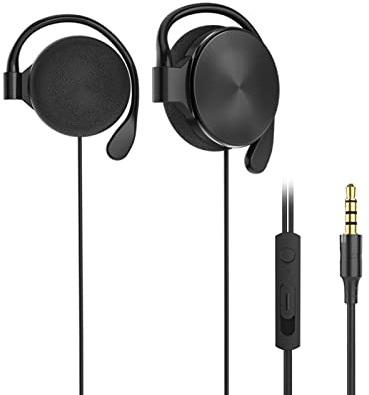 LLINthy Sport Musik Kopfhörer 3 5-mm Ohrbügel Headset Mit Mikrofon 3 5-mm Klinkenstecker Bass Geräuschunterdrückung Für Lauftraining Drahtgesteuertes Headset Mit Tuning Für Mobiltelefone Computer