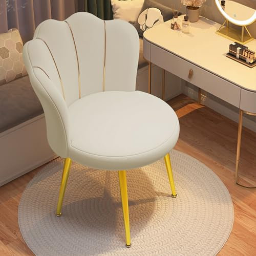 Générique Chaise de Coiffeuse Moderne en Velours Rose avec Dossier Coquillage et Pieds Dorés – Fauteuil pour Chambre, Bureau ou Salon, Siège Maquillage Confortable