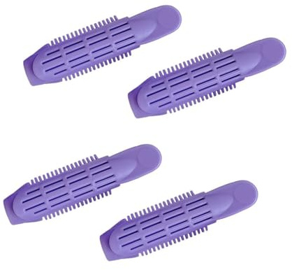 mophrati 4 Stück Volumizing Long Short Hair Root Clip Plastic Bang Curler Roller Wave Clip Home Barber Styling Curling, Violett