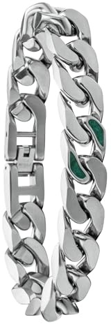 HOLZKERN Herrenarmband Edelstahl Bodyguards Türkis/Silberfarben | Armband für Männer Panzerarmband