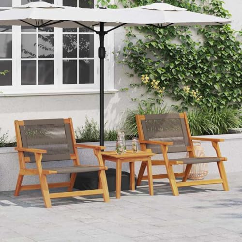 Mimdixy Loungesessel Terrassenstuhl Balkonstuhl,Gartenmöbel 2 pcs Grau 78 x 67 x 73cm Massivholz Akazie,Relaxsessel Für Terrasse,Balkon,Garten,Kompakte Verpackung Und Einfache Montage