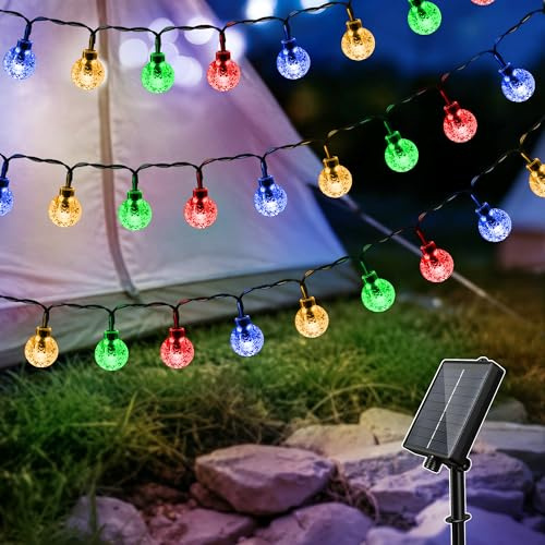 Hopexy Solar Lichterkette Aussen, 10m 100 LED, IP65 Wasserdicht, 8 Modi, Solarlichterkette Außen Wetterfest, Solarlampen für Balkon, Garten, Terrasse, Pavillon, Camping, Bunt