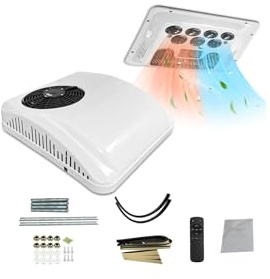 Aire Acondicionado para Autocaravanas 12V/24V,Aire Acondicionado Portatil Coche - Portátil y Eficiente | Sistema Frío/Calor con Termostato | Muy Silencioso para Descanso en Furgoneta Camper(12V)