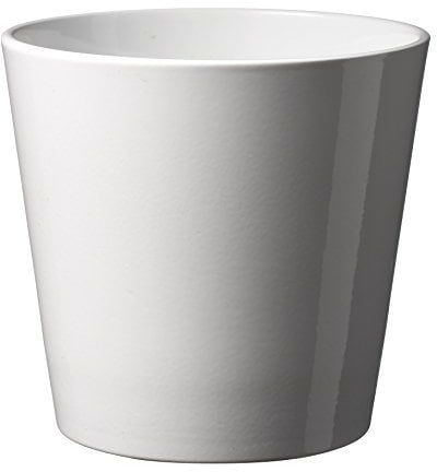 Soendgen Keramik Blumenübertopf, Dallas Style, weiß, 14 x 14 x 13 cm, 0078/0014/0050