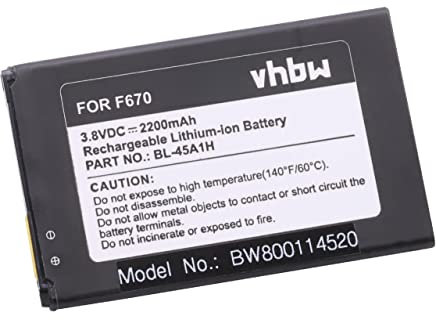 vhbw batteria compatibile con LG K10 LTE, F670, F670K, F670L, F670S, K10, K10 4G LTE, K10 Dual SIM smartphone cellulare (2200mAh, 3,8V, Li-Ion)