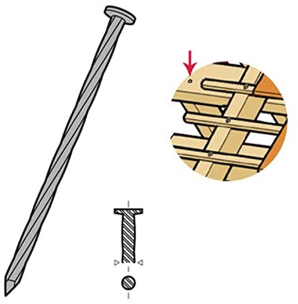 DIMOS-BATIMENT Pointe torsadée en Acier Clair 4.50x110 mm DIMOS-Boite 5 Kg-780508