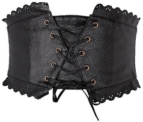 CHIC DIARY Breiter Taillengürtel Vintage Hüftgürtel Stretchgürtel Bindegürtel Gebündelt PU Leder Band Taille Gürtel Damen