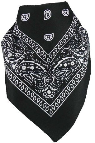 Harrys-Collection Unisex Bandana Bindetuch 100% Baumwolle (1 er 6 er oder 12 er Pack), Farbe:schwarz