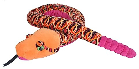 Wild Republic 22190 Plüsch Schlange, Snakesss, Kuscheltier, Plüschtier, Tribal Orange, 137 cm, Stammesorange