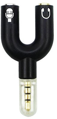 Audio Adaptateur [ Casque Microphone Double Jack 3,5mm Femelle vers Audio 3,5mm Male ] Audio Stéréo Répartiteur Cable pour PS4, Xbox One, PC, Téléphone, Tablette, écouteur, Audio Enceinte