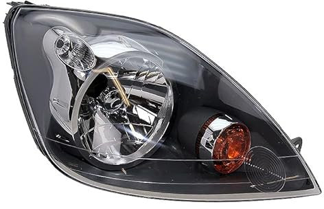 BESTPRICE 1x Hauptscheinwerfer vorne rechts H4 Frontscheinwerfer mit Stellmotor für Leuchtweiteregulierung, Kompatibel mit FORD FIESTA V (JH_, JD_)