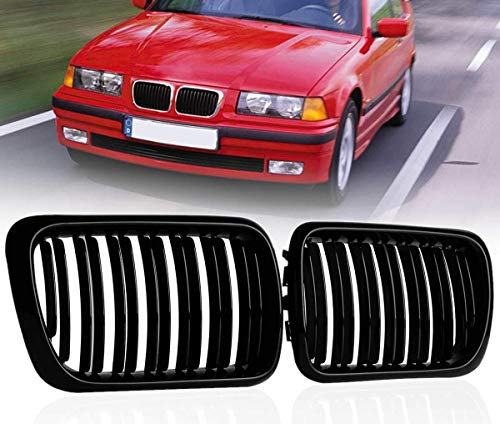 E36 3er-Serie 318i 323ic 328i 323i 97–99 Kühlergrill, glänzend, Schwarz, 1 Paar