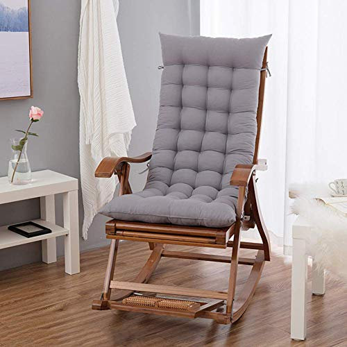 YBing Klassische Gartenliege, dicke Liege aus Holz, weiche Polsterauflagen, Outdoor-Stühle, Lounge-Sitz, Relaxkissen, grau
