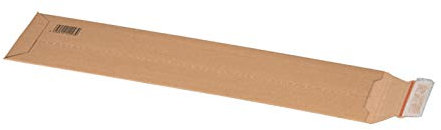 KK Verpackungen® Versandtasche aus Wellpappe für KFZ-Kennzeichen | 25 Stück, 140x590x50mm, Versandverpackung mit Selbstklebeverschluss & Aufreißfaden | Karton-Versandtasche für flachliegende Gegenstän
