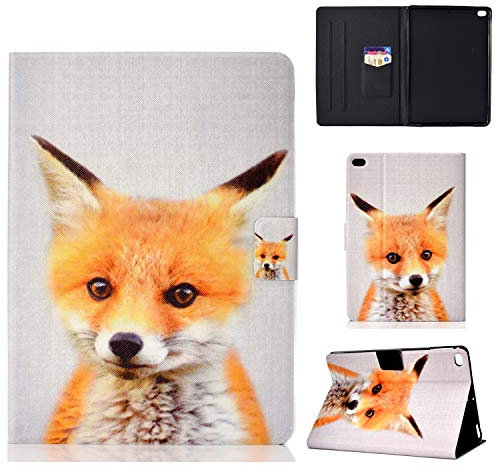 Succtop Kompatibel mit Hülle iPad 9.7 5./6. Gen 2017/2018, PU Leder Flip Cover iPad 9.7 Auto Schlaf/Wach Schutzhülle für iPad 9,7/ iPad Pro 9,7 / iPad Air/iPad Air 2,Fuchs