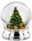 Hermann Bauer jun. Kollektion Schneekugel Weihnachtsbaum Klassisch, Glas mit Silberplating, Farblos, Ø 10,0 cm, Höhe 12,0 cm