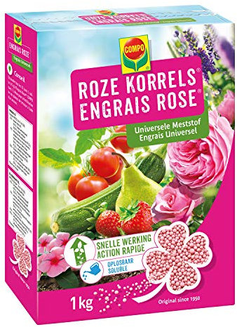COMPO Pink Korrels Engrais Universel Action Rapide Soluble pour Fleurs, Plantes, Fruits et Légumes, 1kg