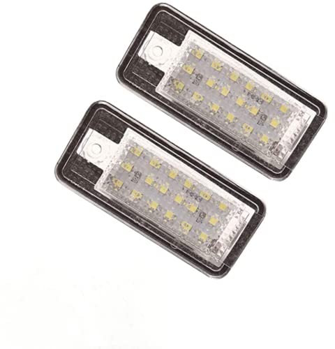Beneges 2 Stück fehlerfrei Xenon weiß LED Kennzeichenleuchte kompatibel mit 2007-2018 A1/A3/A4/A5/A6/A7/Q3/Q5/TT 8T0943021, 4G0943021