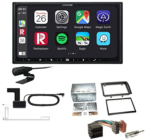 Alpine ILX-W690D 2-DIN Autoradio CarPlay Android Auto Bluetooth DAB HDMI USB passend für FIAT Ducato ab 2006 schwarz gerade Kante