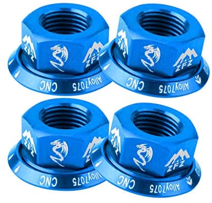 4Pcs Track Wheel Nuts Bicycle BMX Fixie M10 Axle Screw for Rear Hub Blue