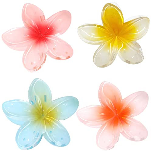 Haarklammer Blume Klein Haarspange Bunte Haarspangen Damen Rutschfest Haarklammern Für Dickes Dünnes Haar- Accessoires Mädchen Frauen (Blau, Rot, Gelb, Orange)