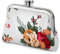 SCSpecial Porte-monnaie en toile avec fermoir à fermeture pour femme Motif floral, blanc, Rétro