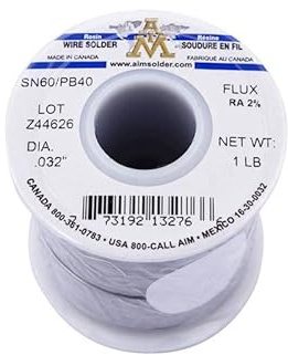 AIM Solder 60-40 Tin Lead Rosin Core Solder Wire for Electrical Soldering 0.032inch, 1lb (0.8mm / 454g)