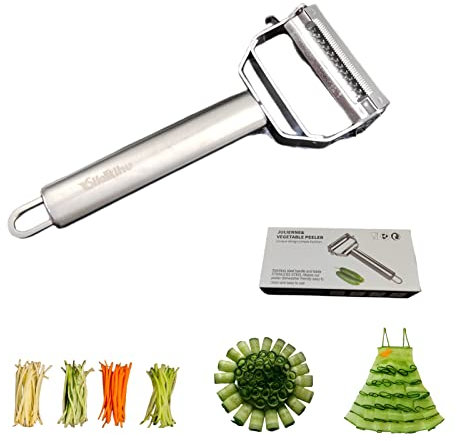 SIKATIHU Pelapatate per verdure pelapatate julienne pelapatate frutta a doppia faccia affettatrice per verdure e frutta pelapatate pelapatate in acciaio inox a forma di Y