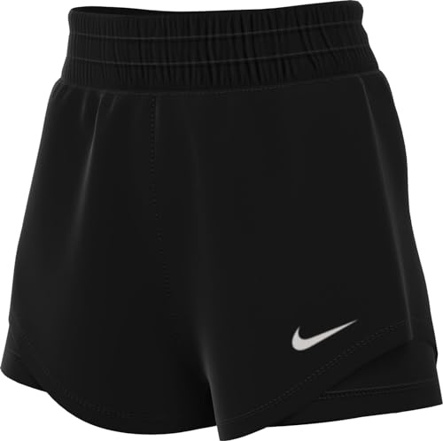 NIKE DX6012-010 W NK ONE DF MR 3IN 2N1 Short Pants Damen Black/Reflective SILV Größe XS