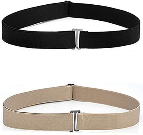 BLMHTWO 2 Stück GüRtel Ohne Schnalle, Elastischer Gürtel Damen Unsichtbar Elastischer Gürtel Unsichtbarer Gürtel Damen Verstellbare Elastische GüRtel für Jeans Kleider Abendkleider