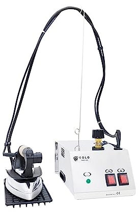 EOLO Centrale Vapeur Professionnelle Chaudière Economie d’Energie Resistance Externe Anticalcaire Acier Inoxydable Fer Repasser avec Déflecteur et Poignée Liège 5 Ans De Garantie GVK1