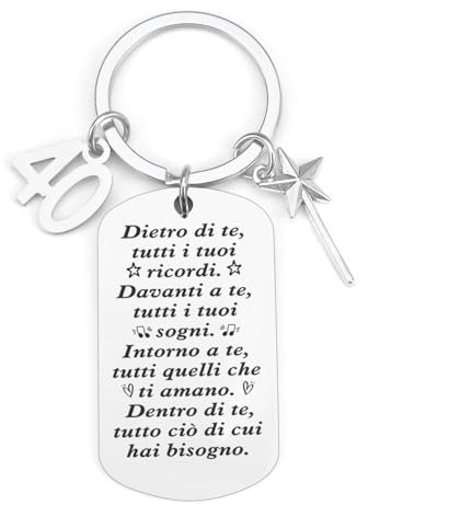 Regalo Compleanno Portachiavi 40 Anni - Idee Regalo Divertenti per Donna e Uomo