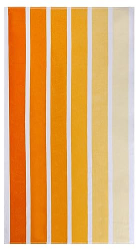 Superior Toalla de Playa de algodón, Toalla Absorbente de Gran tamaño para natación, Piscina, Camping, baño, Ducha, Grande, básico de Secado rápido, Adultos, niños, Colorida, colección de Rayas