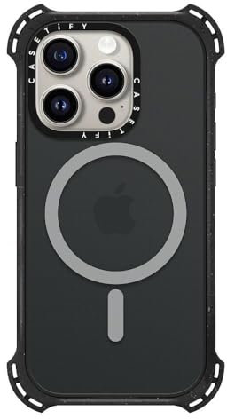 CASETiFY Bounce Case for iPhone 15 Pro [6X Military Grade Drop Tested / 21.3ft Drop Protection/Compatible with Magsafe] - Triple Black