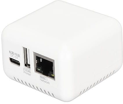 Bewinner Wireless N USB 2.0 Network Print Server, 1 Port, Type C Power, USB Connection, Linux 3.4, XP, Android, iOS Compatible, Compact Design